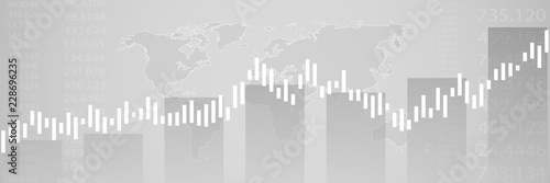 Business candle stick graph chart of stock market investment trading on background design. Stock market graph . Vector illustration