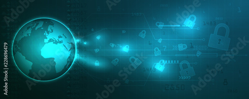 Technology security concept. Modern safety digital background. Protection of personal data. Vector illustration.