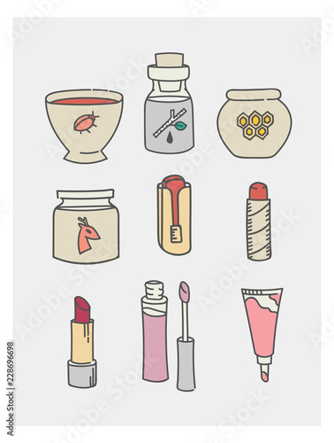 Lipstick cute doodles stickers