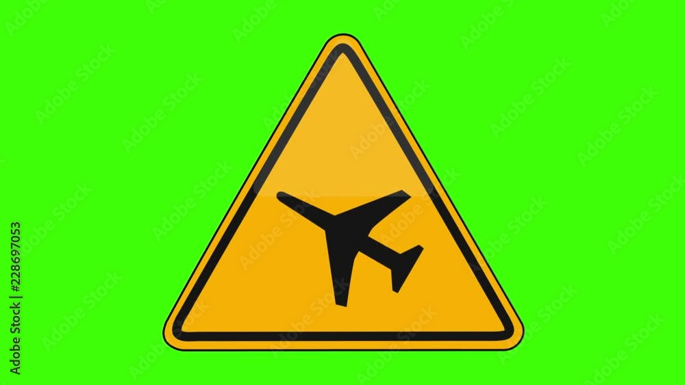 Symbol Airport Runway Yellow Sign Green Screen Symbol Airport Runway Yellow Sign Green Screen