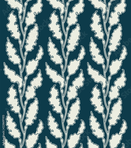 Art Deco kelp seaweed seamless pattern