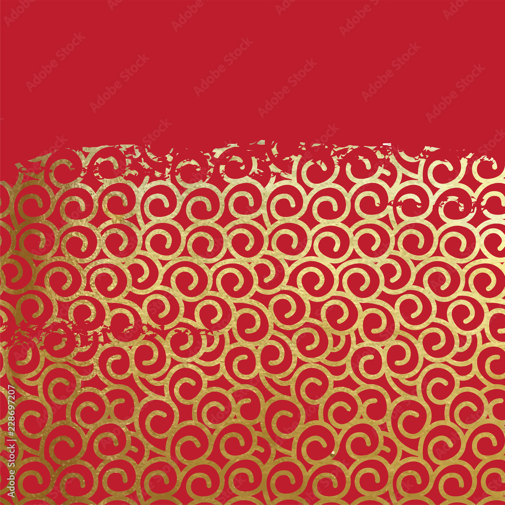 Naklejka Chinese New Year golden red background