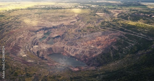 flight over a large coal pit