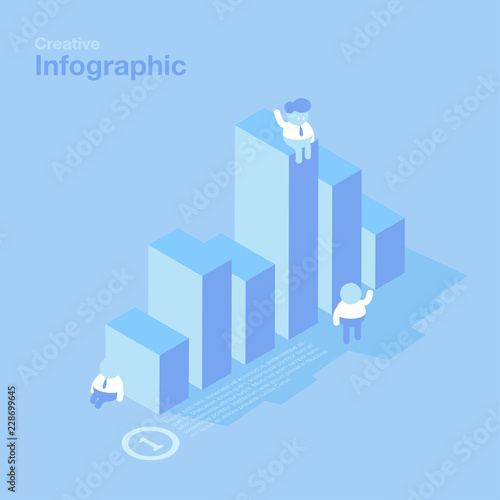 Flat design modern Infographic dashboard of business marketing. Vector illustration.