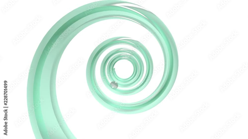 Animation purposeful move forward. The ball rolls along a spiral path and disappears in a white background. Animation purposeful move forward. The ball rolls along a spiral path and disappears in a white background.