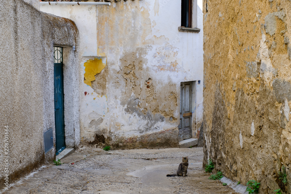 A view of the village of Bitti, Italy. Bitti is a town and comune in the province of Nuoro in the Italian region Sardinia, located about 140 kilometres (87 mi) north of Cagliari.