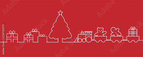 Chritmas header line art vector.