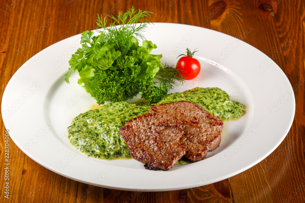 Beef with spinach Beef with spinach