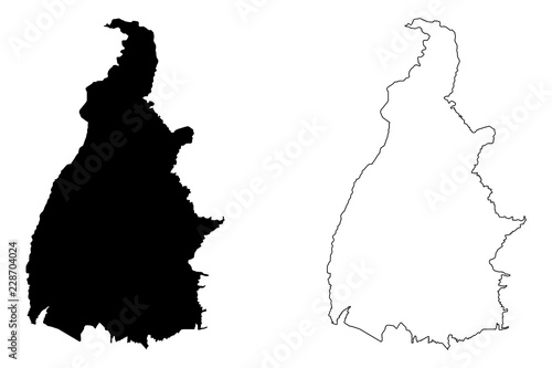 Tocantins (Region of Brazil, Federated state, Federative Republic of Brazil) map vector illustration, scribble sketch Tocantins map photo
