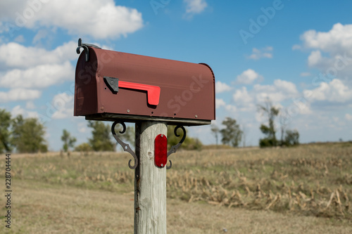 Rusty mailbox on the farm