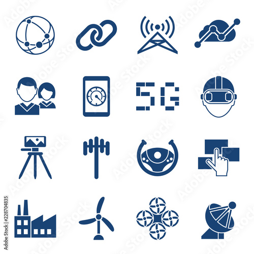 Digital vector mobile technology simple icons