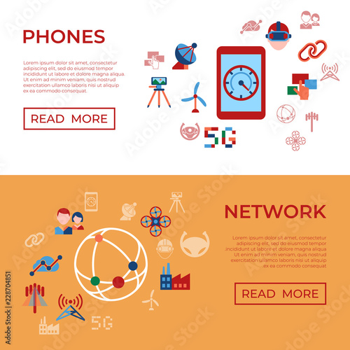 Digital vector mobile technology simple icons