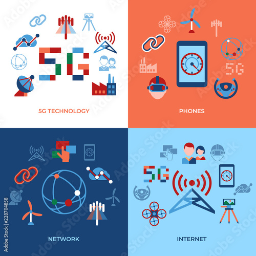 Digital vector mobile technology simple icons