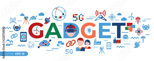 Digital vector mobile technology simple icons