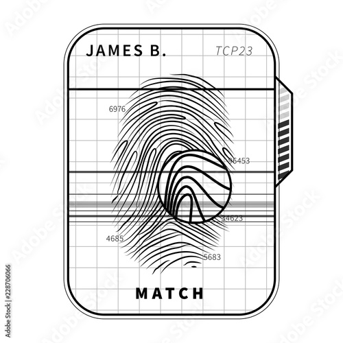 Fingerprint scan, simple black concept isolated on white