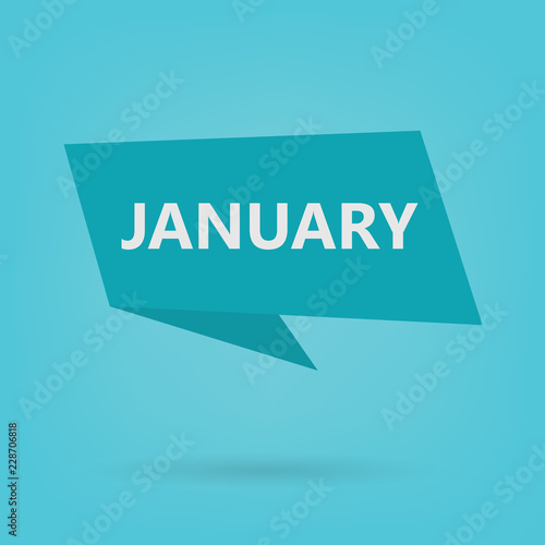 january word on a sticker- vector illustration