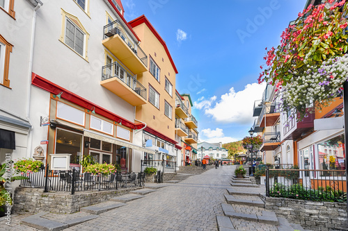 Mont-Tremblant village main shopping street up view © ericlefrancais1