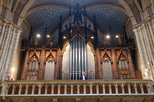 Pipe organ in Zagreb cathedral in Zagreb, Croatia 
