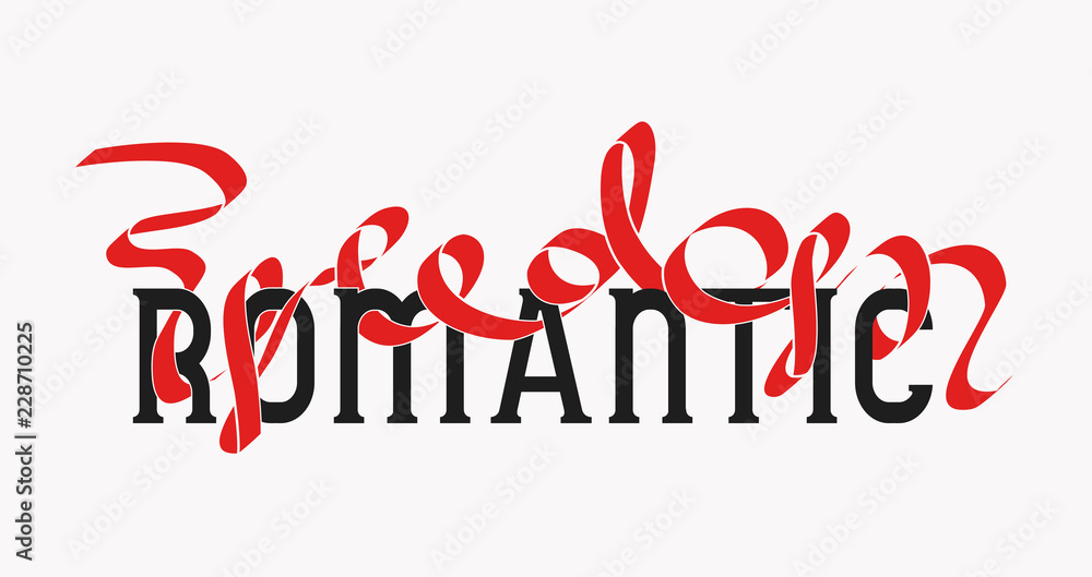 Φωτογραφία typographic slogan romantic freedom with ribbon for t-shirt, sweatshirts, hoodie
