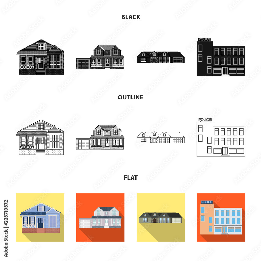 Vector design of building and front logo. Set of building and roof vector icon for stock. Vector design of building and front logo. Set of building and roof vector icon for stock.