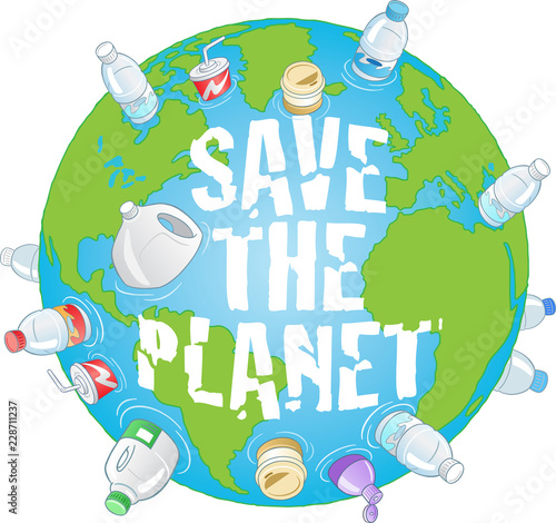 Save the Planet pollution vector