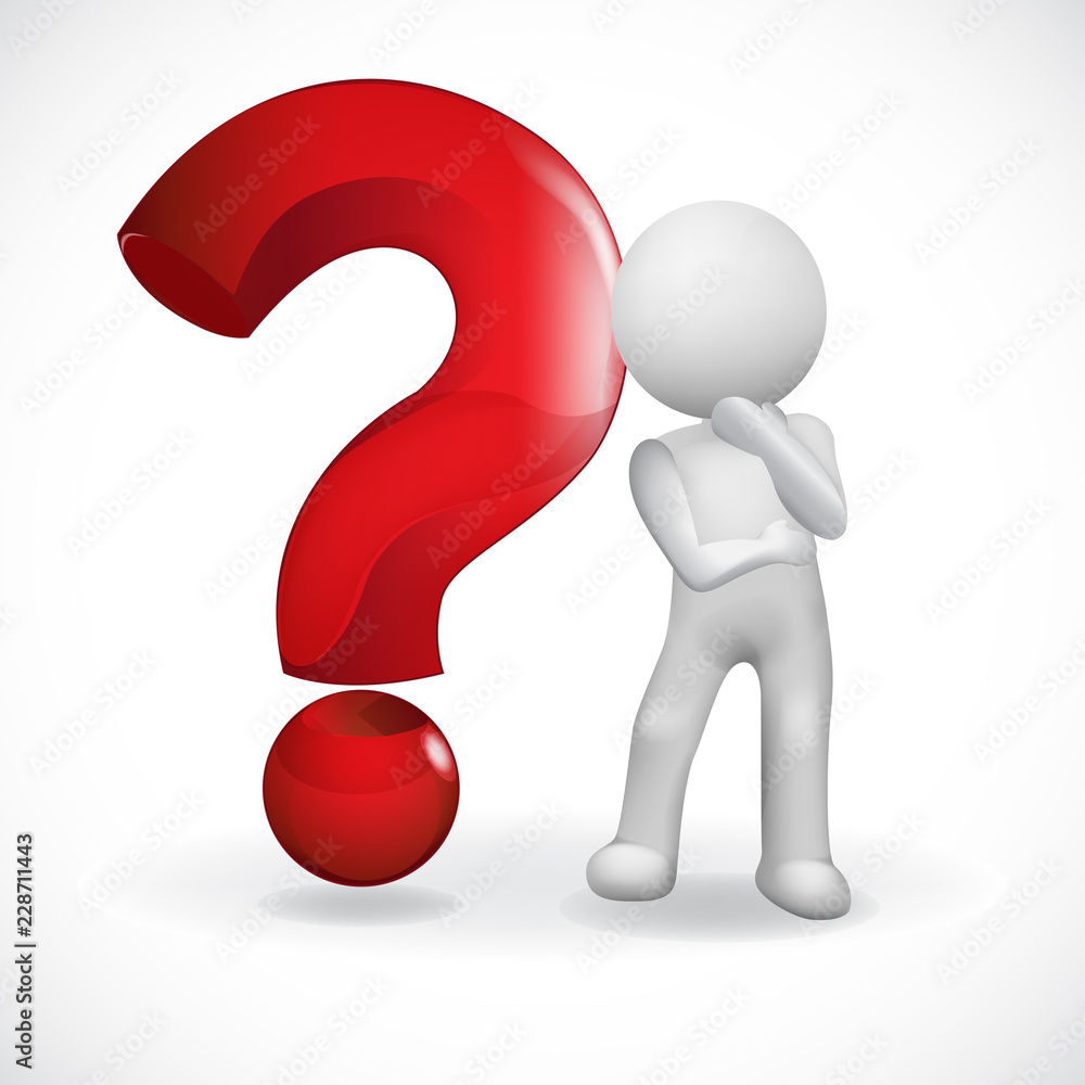 Question mark. Thought man - undecided Question mark. Thought man - undecided