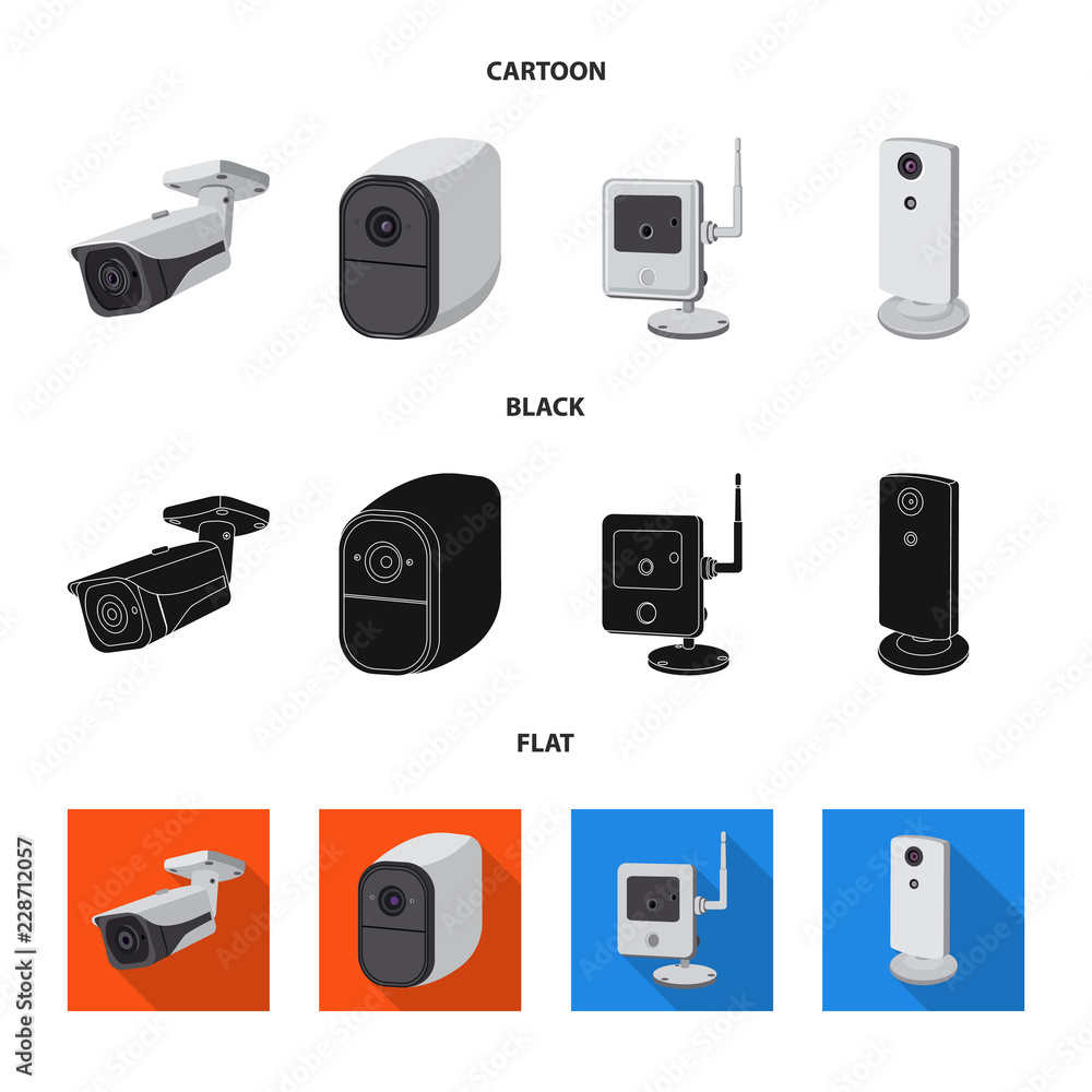 Vector design of cctv and camera sign. Set of cctv and system stock vector illustration. Vector design of cctv and camera sign. Set of cctv and system stock vector illustration.