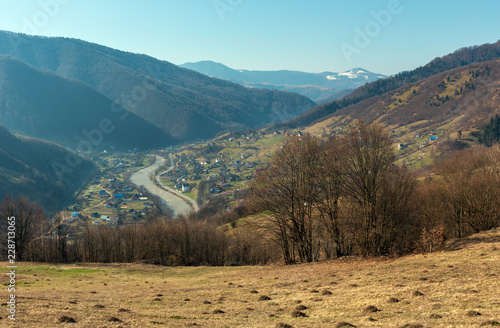 Early spring Carpathian mountains