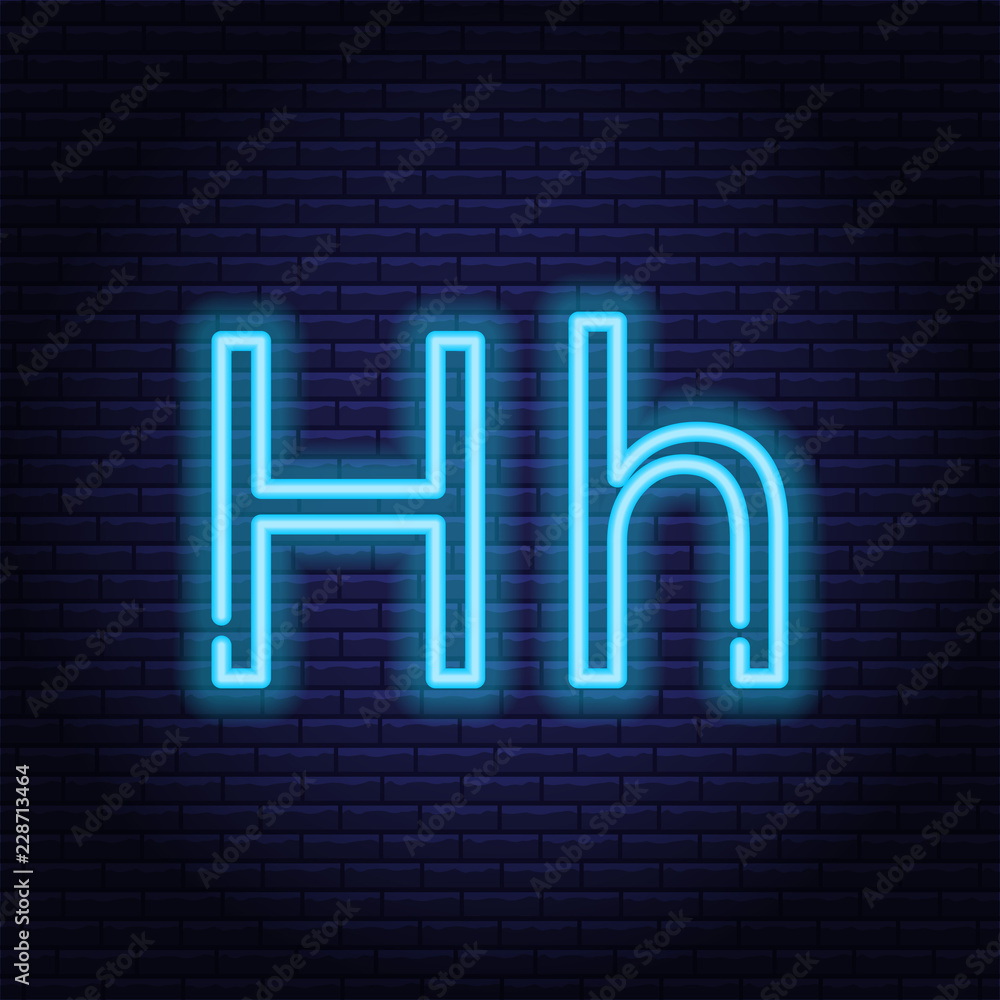 Blue neon letters, font on dark blue background. Vector illustration of eps 10. Blue neon letters, font on dark blue background. Vector illustration of eps 10.