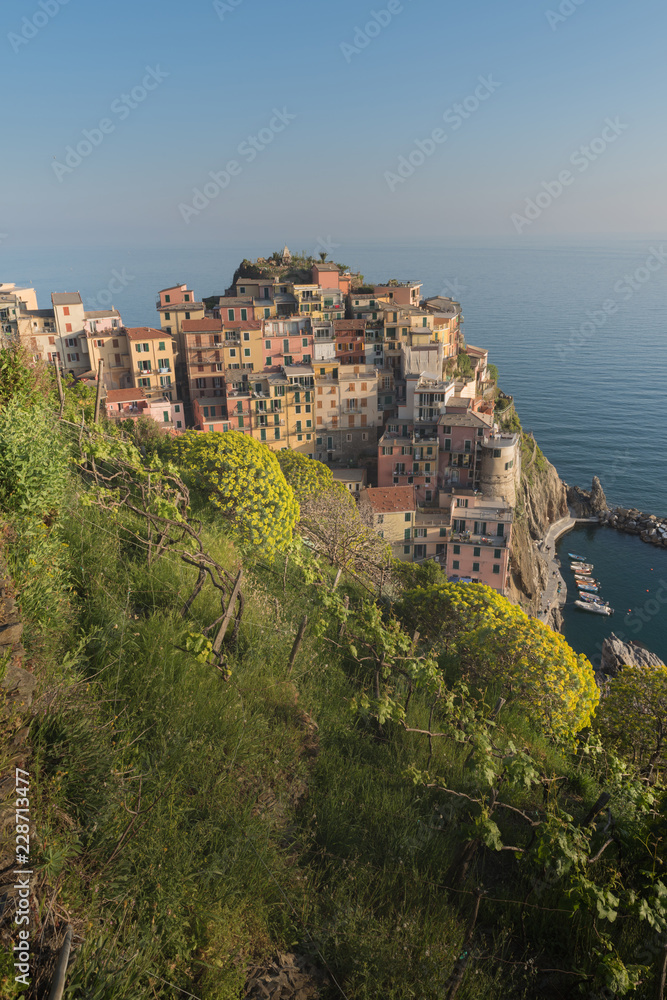 View of Vernazza one of Cinque Terre in the province of La Spezia, Italy