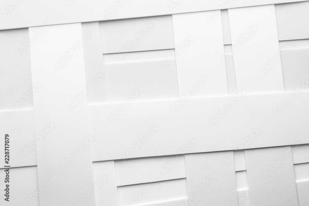 Low geometric composition with white elements, abstract background Low geometric composition with white elements, abstract background