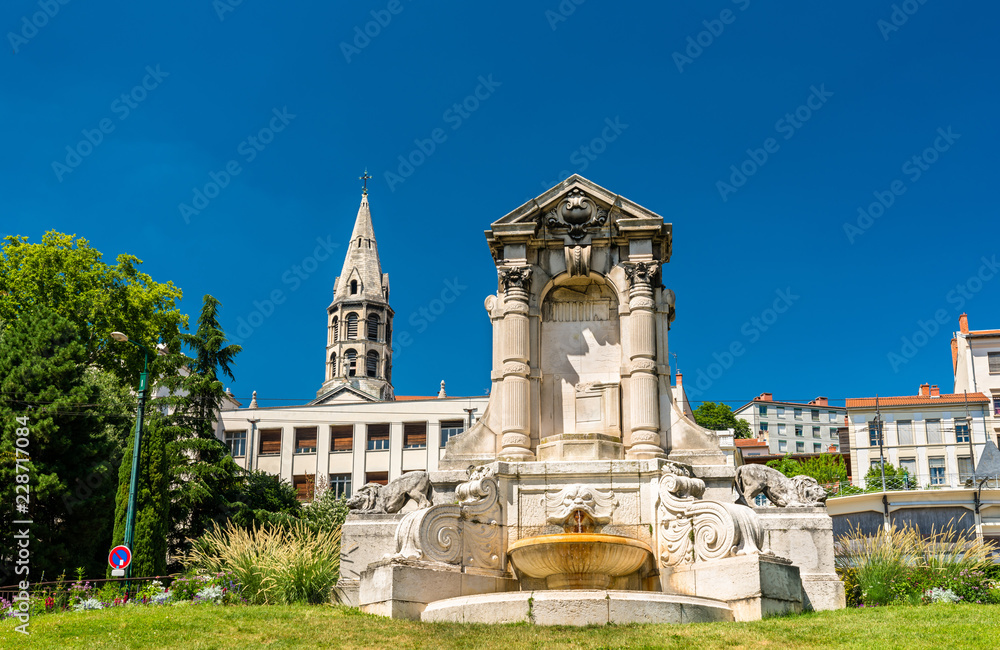 Fountain Burdeau in Lyon, France