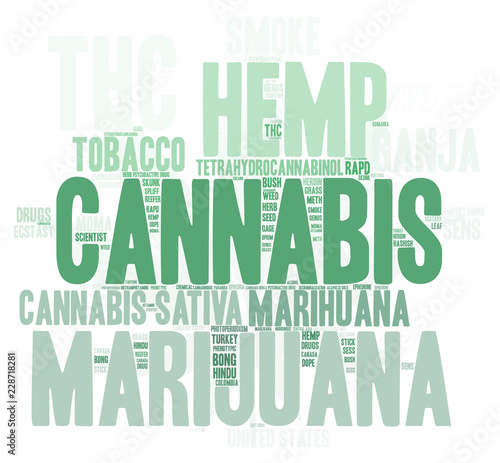 Cannabis word cloud concept