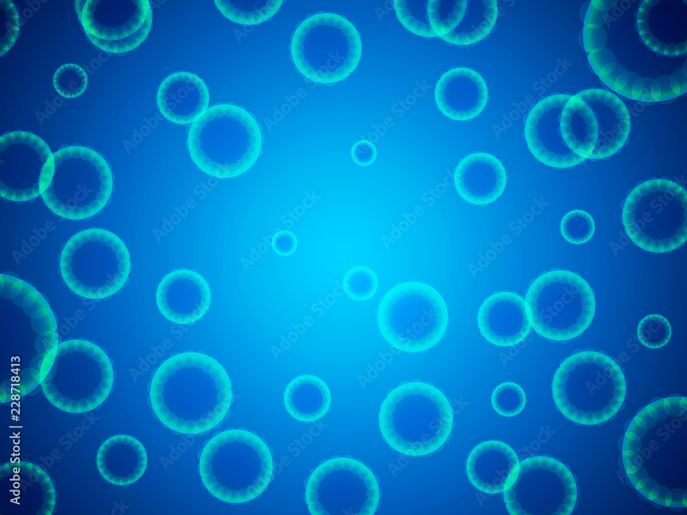 Blue bacterium background. Vector illustration