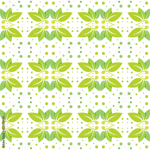 Leaf Nature Seamless Pattern Wallpaper Background Illustration