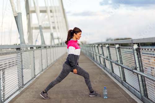 Fitness woman doing stretching workout