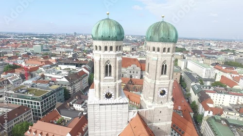 4K Drone aerial Downtown Munich photo