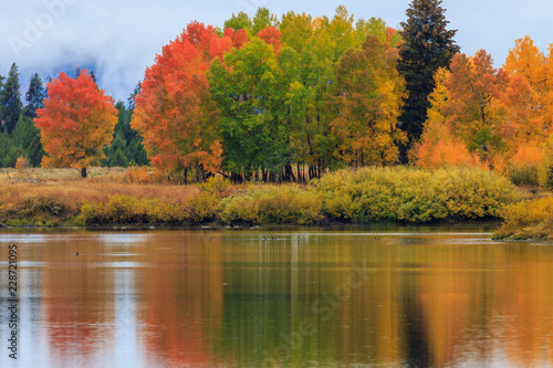 Scenic Autumn Reflection Landscape