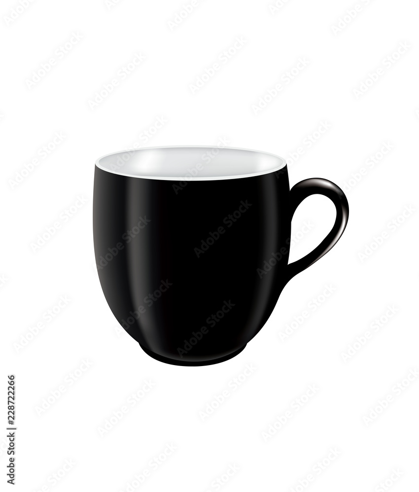 Black coffee mug. vector illustration Black coffee mug. vector illustration