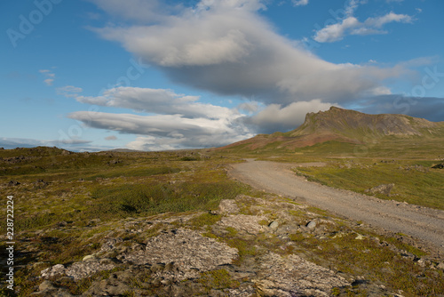 Gravel road in southern fjords, Iceland