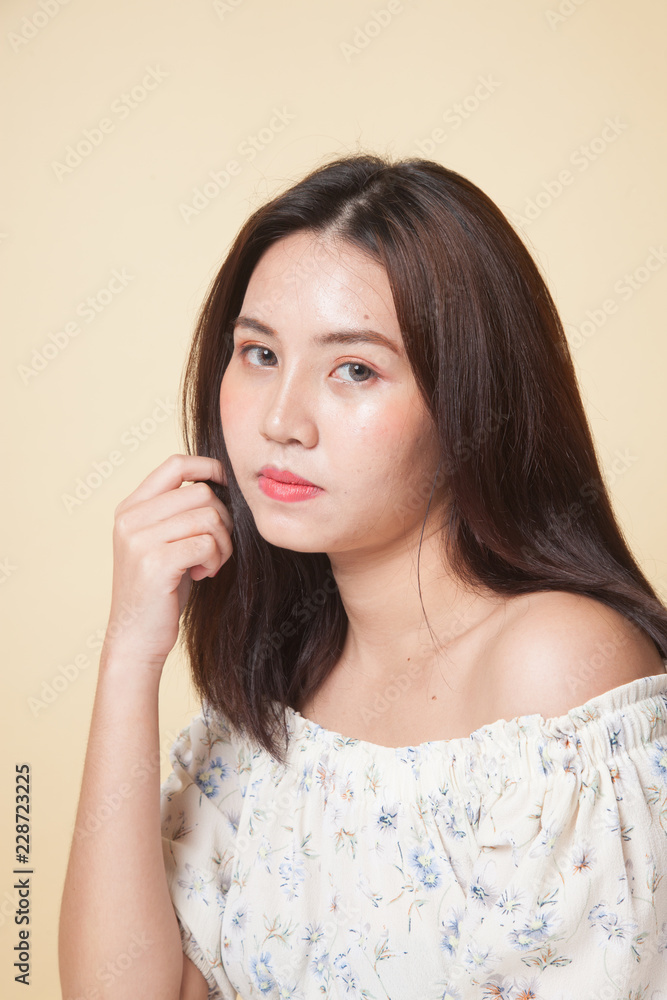 Portrait of beautiful young Asian woman. Portrait of beautiful young Asian woman.