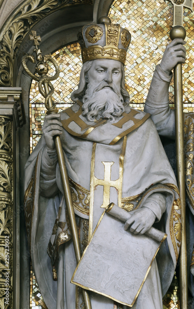 Obraz premium St. Cyril, altar of St. Cyril and Methodius in Zagreb cathedral dedicated to the Assumption of Mary 