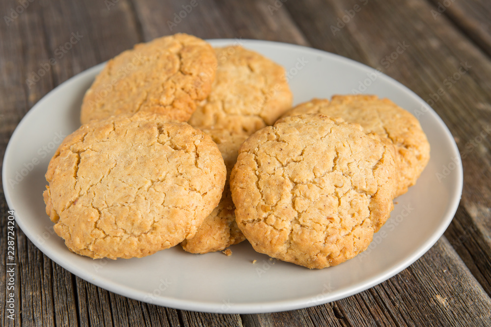 Homemade cookies on rustic wooden background Homemade cookies on rustic wooden background