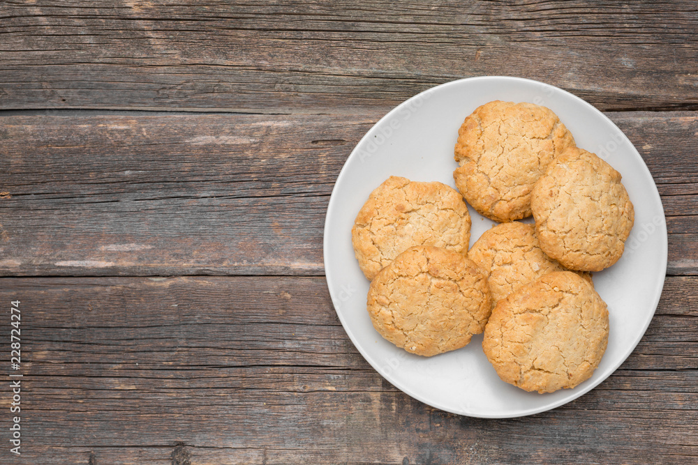 Homemade cookies on rustic wooden background Homemade cookies on rustic wooden background