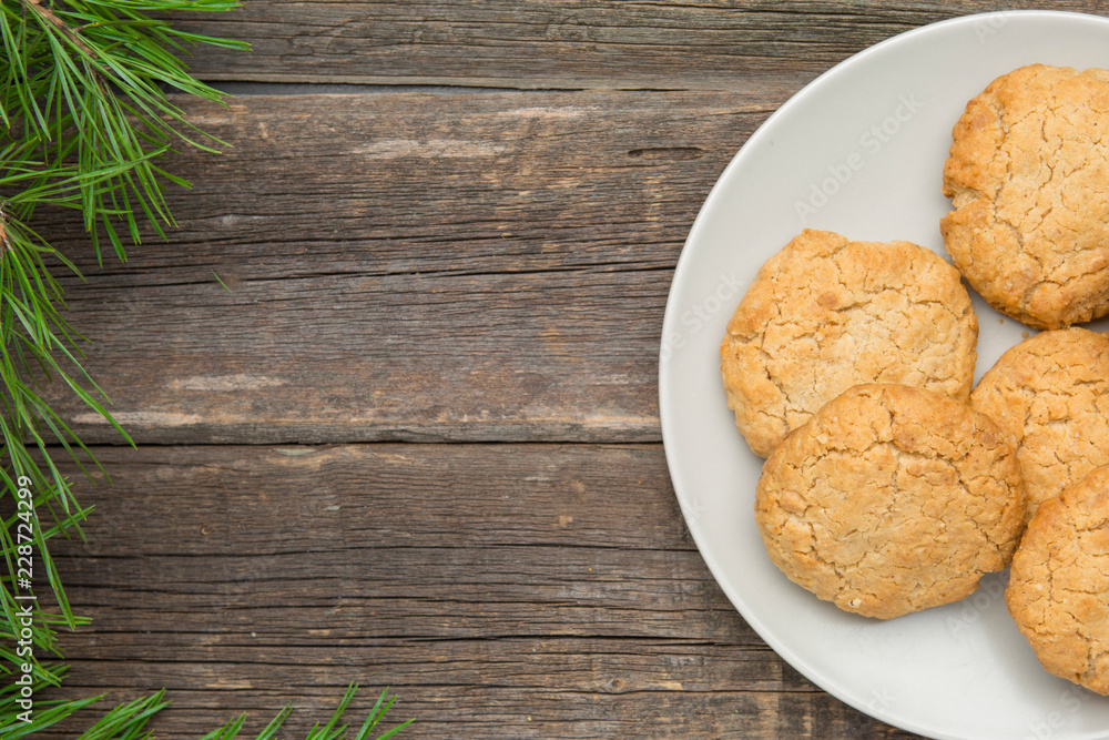 Homemade cookies on rustic wooden background Homemade cookies on rustic wooden background