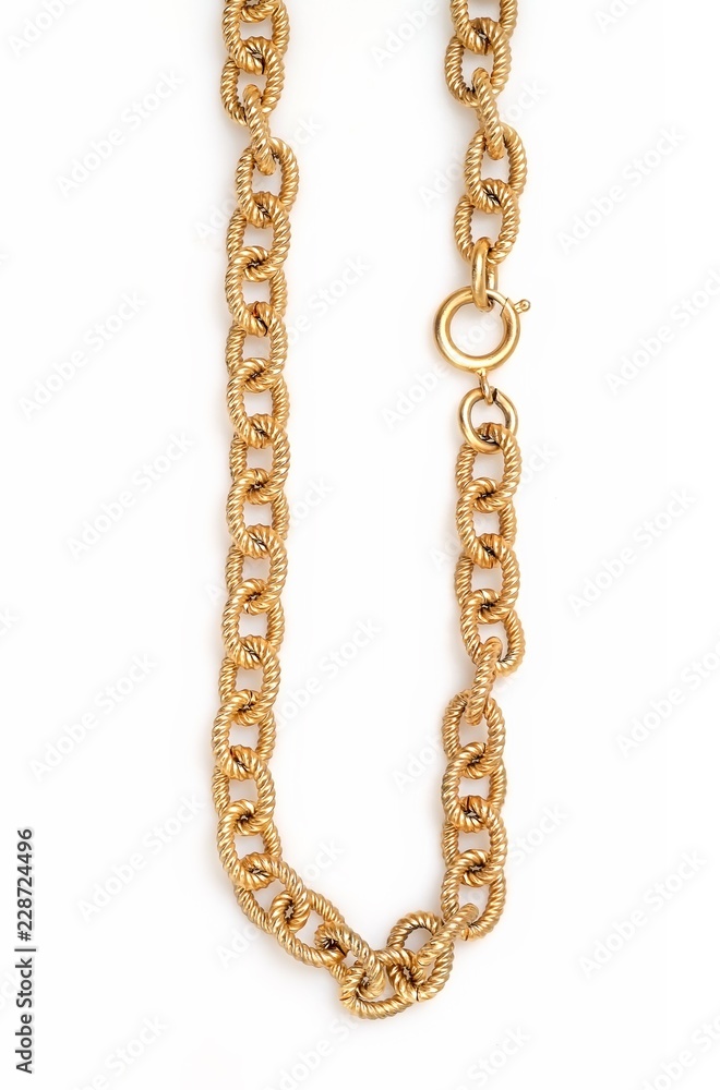 Golden chain isolated on white background Golden chain isolated on white background