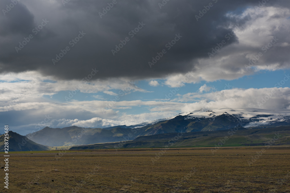 Iceland lanscape and clouds