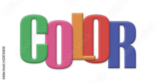 COLOR – with colorful letters on white background