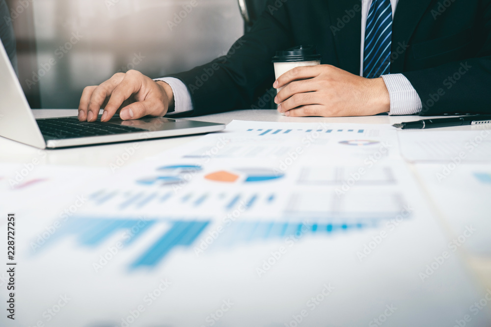 Businessman analyse investment marketing data. Businessman analyse investment marketing data.