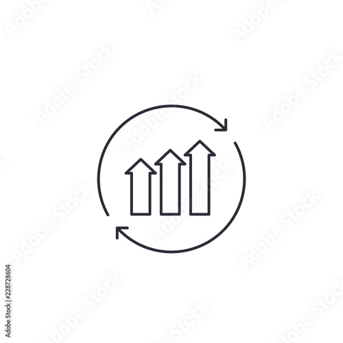 continuous growth, line vector icon